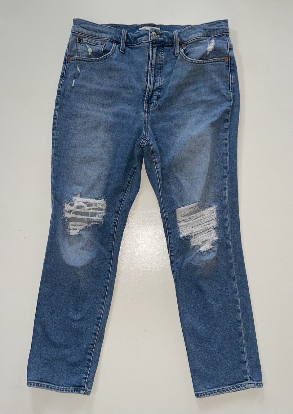 Madewell The Perfect Vintage Blue Jean Womens Sz 31 Distressed Western Med Wash